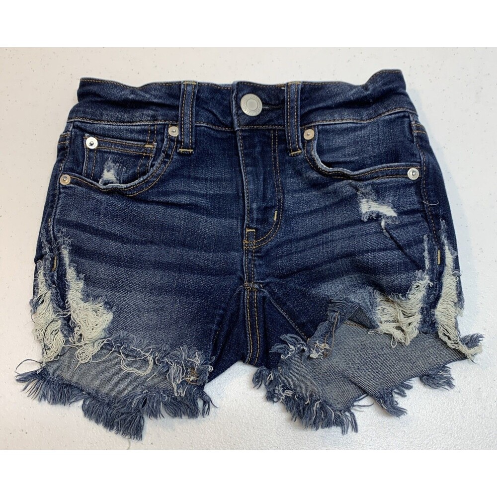 American Eagle Distressed Midi Shorts Women’s 00 Next Level Stretch X Festival